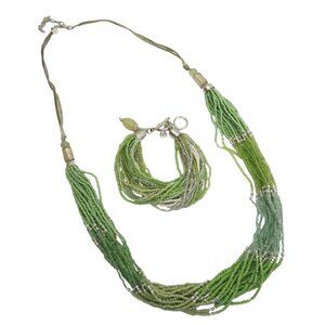 JJ JUST JEWELRY Multi strand Beaded necklace & bracelet set